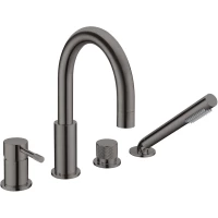 Смеситель на борт ванны Boheme Uno 460-GM с душевым гарнитуром, графит матовый