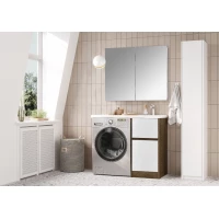 Комплект мебели белый глянец/дуб кантри 105 см Акватон Лондри 1A267001LHDY0 + 1A274901LH010 + 1A72223KLH010 + 1A267302LH010