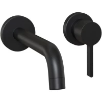 Смеситель для раковины Paini Brera 74PZ208 встраиваемый, без донного клапана, черный матовый