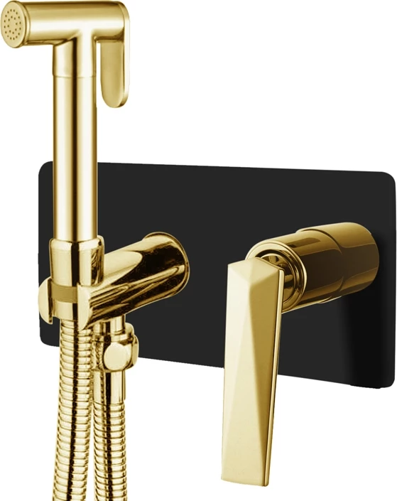 Гигиенический душ Boheme Venturo 387-B со смесителем, золотой/черный матовый мыльница boheme venturo 10303