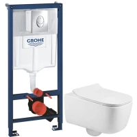 Комплект подвесной унитаз MEER MR-2103 + система инсталляции Grohe 38721001