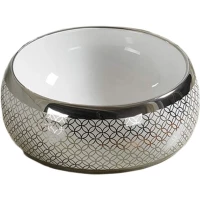 Раковина-чаша CeramaLux 5004SP 40x40 см, накладная, белый/серебряный