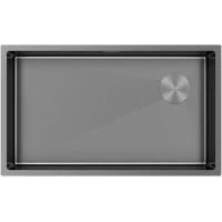 Кухонная мойка Paulmark Next-Skew PM887444-GM 74x44 см, вороненая сталь