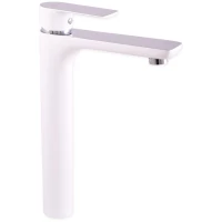 Смеситель для раковины Rav Slezak Vltava VT430.5CB без донного клапана, хром/белый глянец