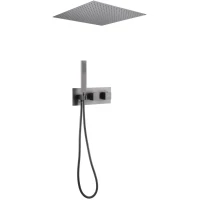 Душевой комплект Abber Daheim AF8255NG 500 мм, с термостатом, никель