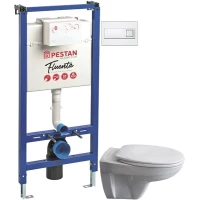 Комплект подвесной унитаз 40006460B + 40006460S + система инсталляции 40006356 + 40006365 Pestan Basic SET40006460DW