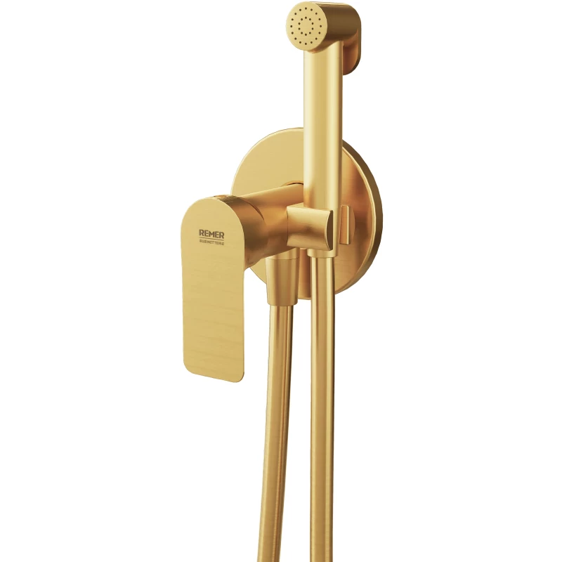 Гигиенический душ Remer Infinity I65WBG со смесителем, золотой матовый