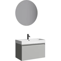 Комплект мебели Aqwella 5 Stars Pure PUR0108ST + 4610119205126 + MOON0208 81 см, подвесной, серый туман матовый