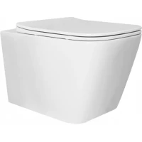 Унитаз подвесной Rea Raul REA-C9660 безободковый, с сиденьем микролифт, белый