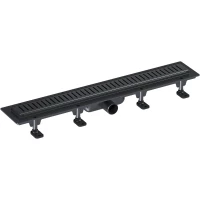 Душевой трап (лоток) Good Door ТЛ00028 65 см, с решеткой, перфорированный, черный матовый