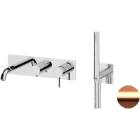 Смеситель для ванны Remer Metrica MC53D2RP встраиваемый, с душевым гарнитуром, медь матовая