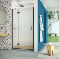 Душевая дверь Vegas Glass AFP Retta 95 02M Moru L 95 см L, профиль черный матовый, стекло рифленое