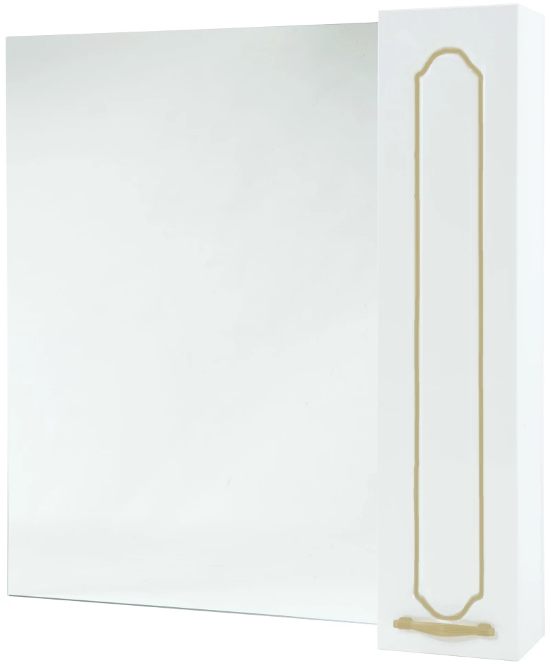Зеркальный шкаф 84x80 см белый глянец золотая патина L/R Bellezza Тиффани 4610514000388