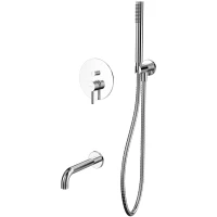 Смеситель для ванны Whitecross Y YSET06CR встраиваемый, с душевым гарнитуром, хром