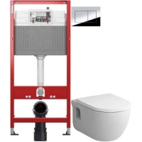 Комплект подвесной унитаз Am.Pm Like C801701SC + система инсталляции Tece 9400412