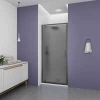 Душевая дверь Veconi Ottimo OP30GR-90-12-C9 90 см, профиль графит матовый, стекло тонированное матовое