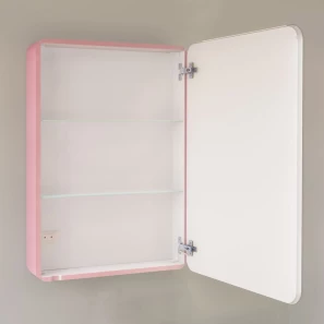 Изображение товара зеркальный шкаф 60x85,5 см розовый иней r jorno pastel pas.03.60/pi