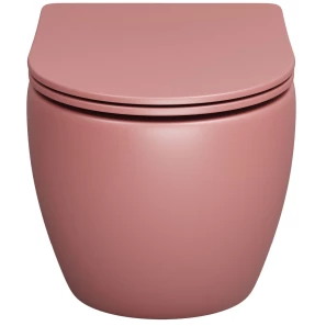 Изображение товара унитаз подвесной grossman gr-4411pims безободковый, с сиденьем микролифт, розовый матовый