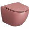 Унитаз подвесной Grossman GR-4411PIMS безободковый, с сиденьем микролифт, розовый матовый - 1