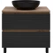 Тумба под раковину Brevita Dakota DAK-07080-19/02-2Я 80,4 см, напольная, со столешницей, черный матовый/дуб галифакс - 1