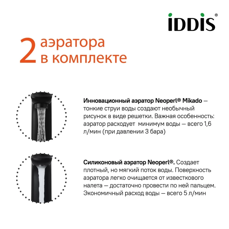 Смеситель для раковины IDDIS Slide SLIBLBTi01