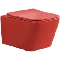 Унитаз подвесной SantiLine SL-5007MR безободковый, с сиденьем микролифт, красный матовый