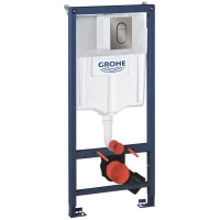 Инсталляция для унитаза Grohe Arena Cosmopolitan S 39750001 + 37624AL0 с кнопкой смыва, темный графит матовый