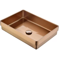 Раковина Abber Wasser Kreis AF2401MRG 51x36 см, встраиваемая сверху, розовое золото матовый