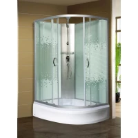 Душевая кабина Мономах Б/К 100/70/24 МЗ L 10000005807 100x70x206 см L, без крыши, средний поддон, профиль матовый хром, стекло интимато