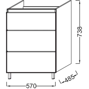 Изображение товара тумба серый антрацит глянец 57 см jacob delafon odeon up eb990-442