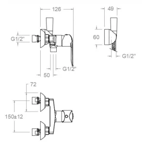 Изображение товара гигиенический душ ramon soler ypsilon plus 644403wc со смесителем, хром
