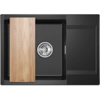 Кухонная мойка Granula 7003, ТУРМАЛИН 70x50 см, антрацит