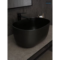 Раковина-чаша GID N9302bg 45x32 см, накладная, черный графит