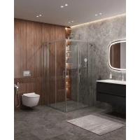 Душевой уголок Cezares Molveno MOLVENO-A-22-80+20-C-Cr-IV 100x100 см, профиль хром, стекло прозрачное