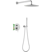 Душевой комплект Timo Saona SX-2369/13SM 250 мм, со смесителем, никель матовый