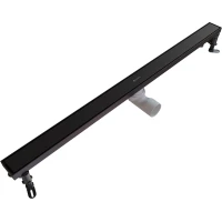 Душевой трап (лоток) Knotlor Terra SDRW0900BL 90 см, с решеткой, 2 в 1 под плитку, черный матовый