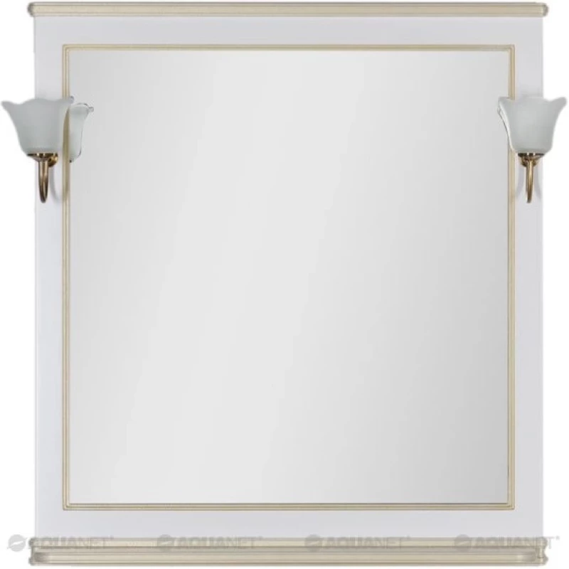Зеркало 92,2x100 см белый/золото Aquanet Валенса 00182651