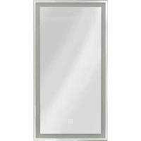 Зеркальный шкаф Art&Max Techno AM-Tec-350-650-1D-L-DS-F-Nero 35x65 см L, с LED-подсветкой, сенсорным выключателем, диммером, черный матовый