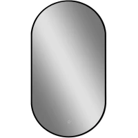 Зеркало Art&Max Torino AM-Tor-500-900-DS-F-Nero 50x90 см, с LED-подсветкой, сенсорным выключателем, диммером, антизапотеванием, черный
