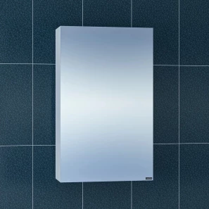 Изображение товара зеркальный шкаф 45x73 см белый глянец санта стандарт 113001