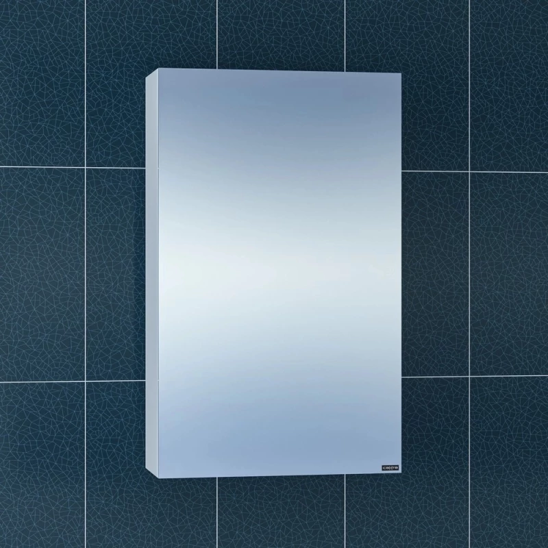 Зеркальный шкаф 45x73 см белый глянец Санта Стандарт 113001