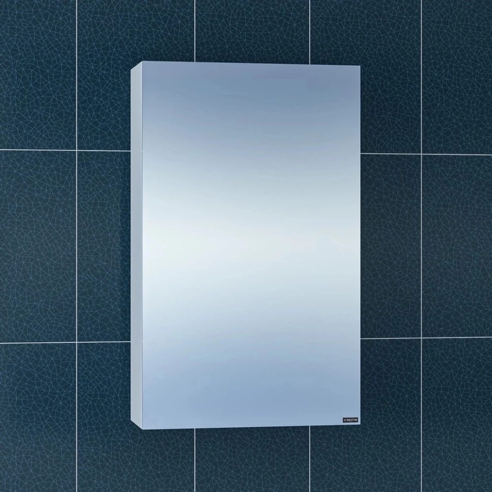Зеркальный шкаф 45x73 см белый глянец Санта Стандарт 113001 зеркальный шкаф санта стандарт 45 фацет 113001