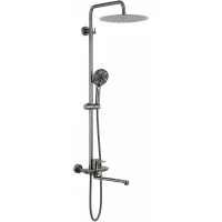 Душевая система Frap F24806-9 245 мм, со смесителем, оружейная сталь
