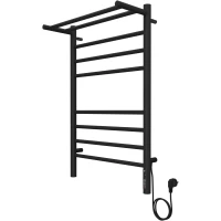 Полотенцесушитель электрический Terminus Аврора с полкой П8 4670078556974 800x532, ТЭН правый, черный матовый