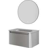 Комплект мебели Armadi Art Voi Stonefinish Luna 782-080-SF-L + 786-080-SF-L без отв. + 545-80-GM 82 см, подвесной, серый камень матовый