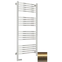 Полотенцесушитель электрический 1200x500 состаренная латунь МЭМ левый Сунержа Флюид 2.0 051-5220-1250