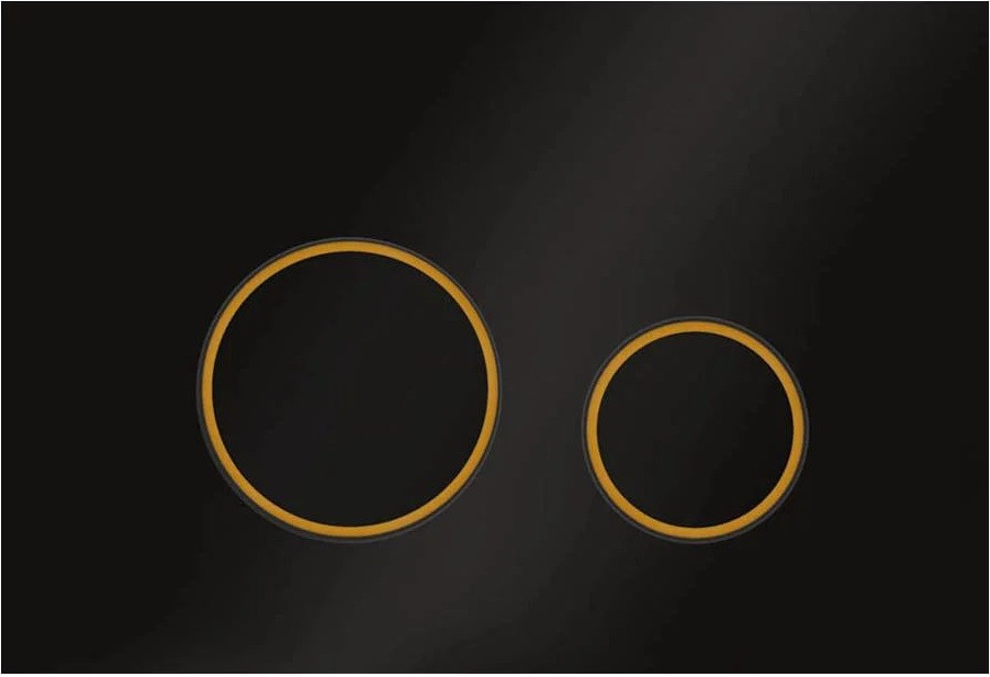 Смывная клавиша Veconi Round Design черный матовый/золотой матовый/черный матовый VFRD004BLG