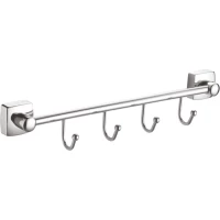 Планка с крючками Fixsen Kvadro FX-61305B-4 для ванны, хром