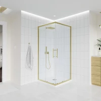 Душевой уголок Veconi Evo E3-G-11080-01-C9 110x80 см, профиль золотой матовый, стекло прозрачное