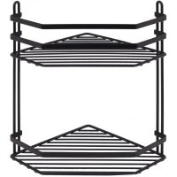 Полка для ванной Tekno-tel ES075B 19,5x19,5 см, угловая, двойная, черный матовый